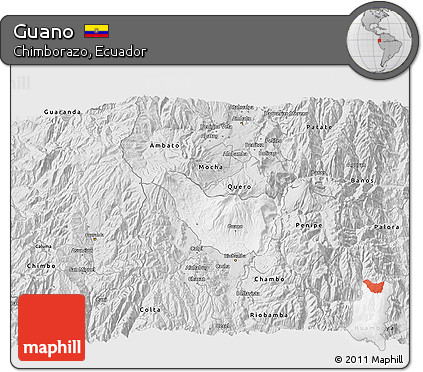 Silver Style 3D Map of Guano