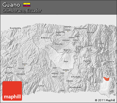Silver Style 3D Map of Guano