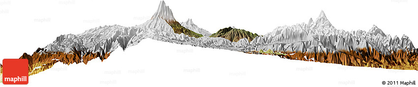 Satellite Horizon Map of Guano, physical outside