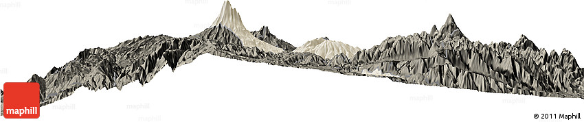 Shaded Relief Horizon Map of Guano, darken Shaded Relief Horizon Map of Guano, darken
