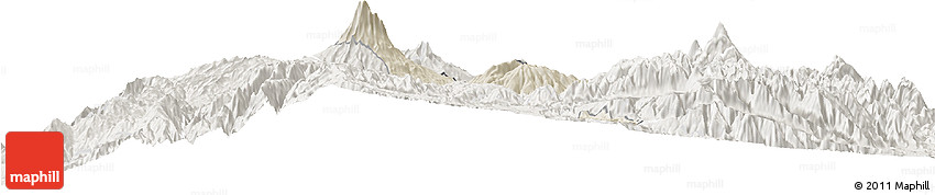 Shaded Relief Horizon Map of Guano, lighten