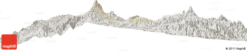 Shaded Relief Horizon Map of Guano, semi-desaturated Shaded Relief Horizon Map of Guano, semi-desaturated