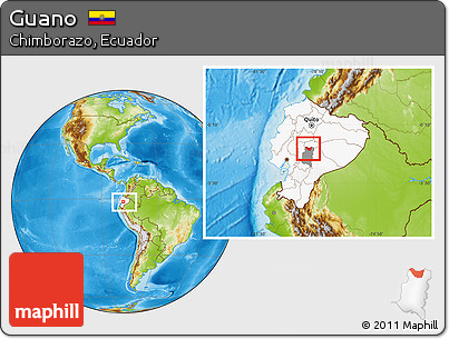 Physical Location Map of Guano, highlighted country, highlighted parent region, within the entire country