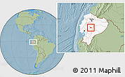 Savanna Style Location Map of Guano, highlighted country, hill shading