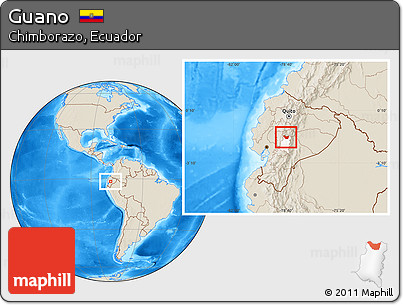Shaded Relief Location Map of Guano, highlighted parent region