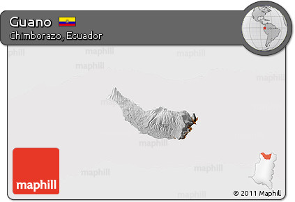 Physical Panoramic Map of Guano, cropped outside