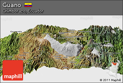 Physical Panoramic Map of Guano, satellite outside