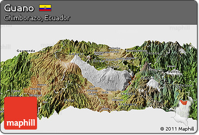 Physical Panoramic Map of Guano, satellite outside