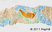 Political Panoramic Map of Guano, lighten