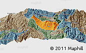 Political Panoramic Map of Guano, semi-desaturated