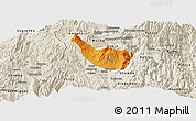 Political Panoramic Map of Guano, shaded relief outside