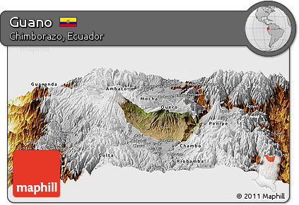 Satellite Panoramic Map of Guano, physical outside