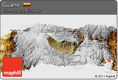 Satellite Panoramic Map of Guano, physical outside