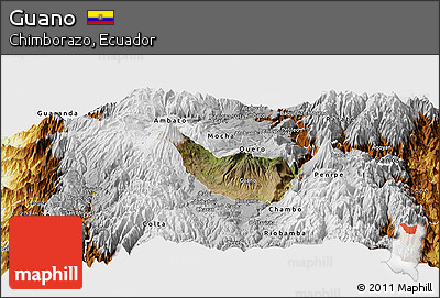 Satellite Panoramic Map of Guano, physical outside