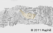 Shaded Relief Panoramic Map of Guano, desaturated