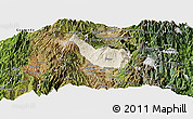 Shaded Relief Panoramic Map of Guano, satellite outside