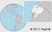 Gray Location Map of Machala, highlighted country, within the entire country