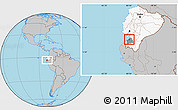 Gray Location Map of Machala, highlighted country, highlighted parent region