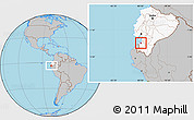 Gray Location Map of Machala, highlighted country