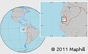 Gray Location Map of Machala, highlighted parent region