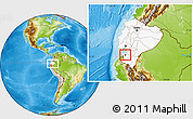 Physical Location Map of Machala, highlighted country, within the entire country