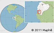 Savanna Style Location Map of Machala, highlighted country