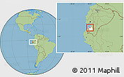 Savanna Style Location Map of Machala, highlighted parent region