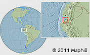 Savanna Style Location Map of Machala, hill shading