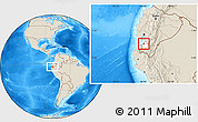 Shaded Relief Location Map of Machala, highlighted parent region