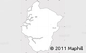 Silver Style Simple Map of Machala, cropped outside