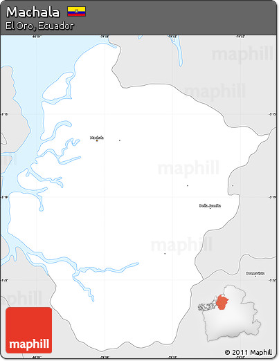 Silver Style Simple Map of Machala