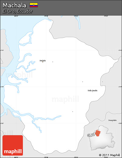Silver Style Simple Map of Machala