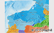 Political Shades 3D Map of Esmeraldas