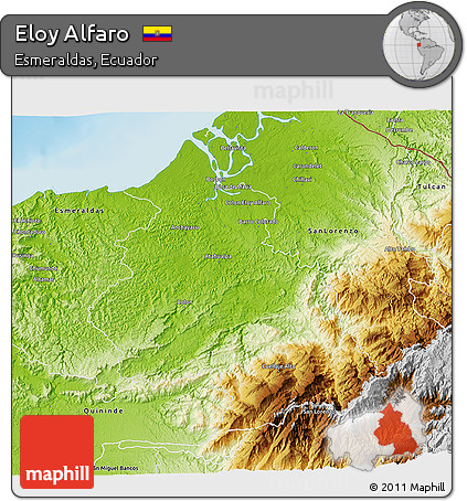 Physical 3D Map of Eloy Alfaro