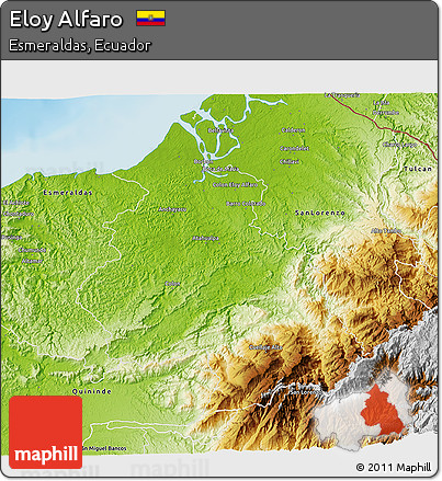 Physical 3D Map of Eloy Alfaro