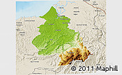 Physical 3D Map of Eloy Alfaro, shaded relief outside