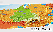 Physical Panoramic Map of Eloy Alfaro, political outside