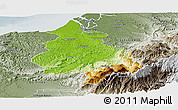 Physical Panoramic Map of Eloy Alfaro, semi-desaturated