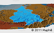 Political Panoramic Map of Eloy Alfaro, darken