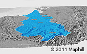 Political Panoramic Map of Eloy Alfaro, desaturated