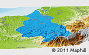 Political Panoramic Map of Eloy Alfaro, physical outside