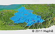 Political Panoramic Map of Eloy Alfaro, satellite outside