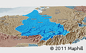Political Panoramic Map of Eloy Alfaro, semi-desaturated