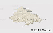Shaded Relief Panoramic Map of Eloy Alfaro, cropped outside