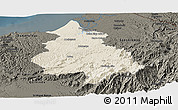 Shaded Relief Panoramic Map of Eloy Alfaro, darken