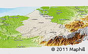 Shaded Relief Panoramic Map of Eloy Alfaro, physical outside