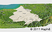Shaded Relief Panoramic Map of Eloy Alfaro, satellite outside