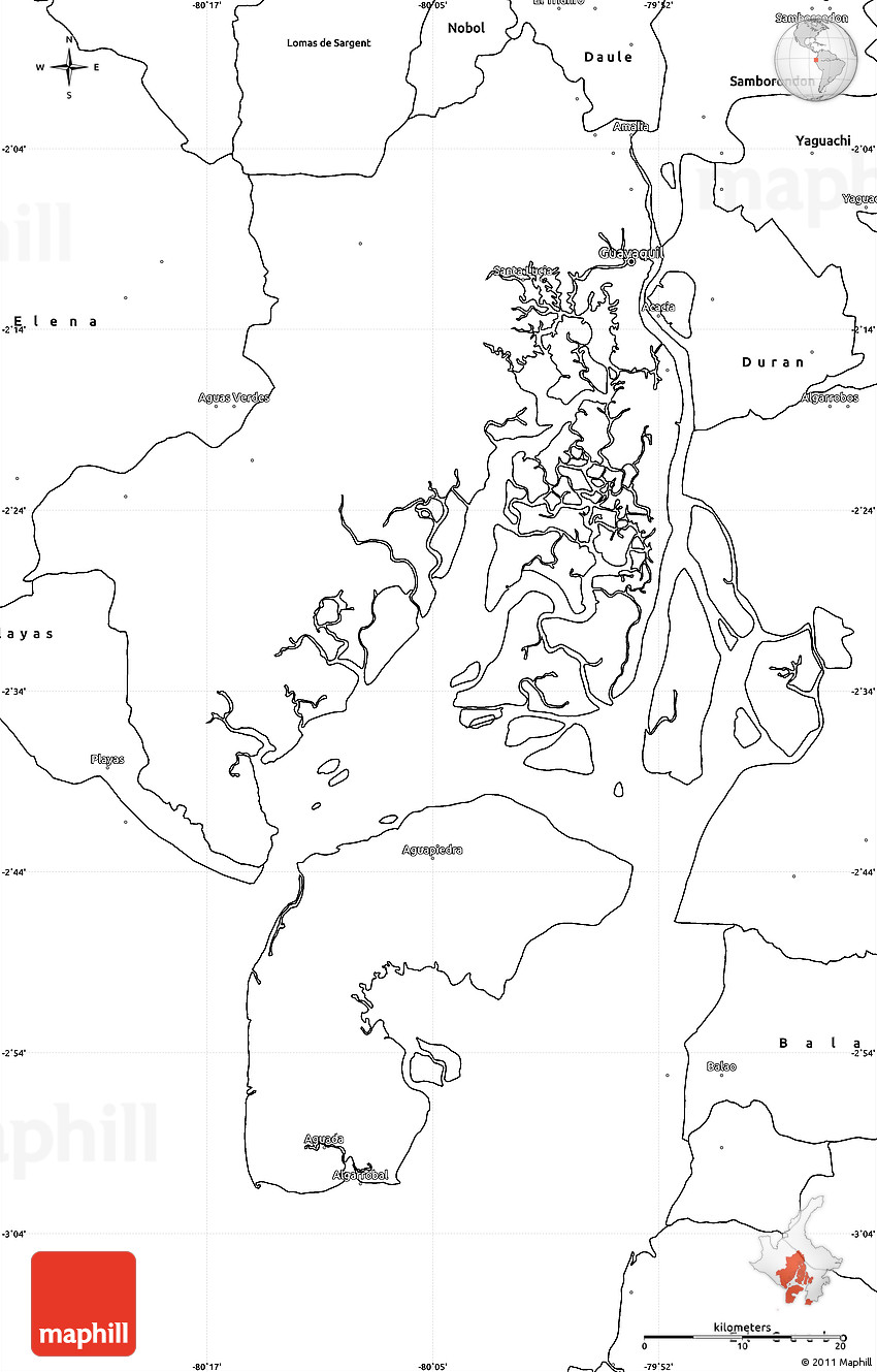 Blank Simple Map Of Guayaquil Blank Simple Map Of Guayaquil