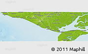 Physical Panoramic Map of Playas