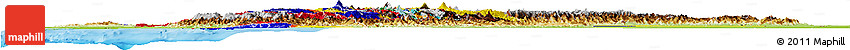 Flag Horizon Map of Ecuador, physical outside, bathymetry sea, flag centered